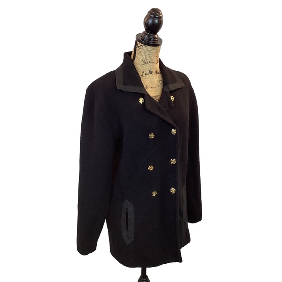 VTG Carlisle Sport Wool Double Breasted Blazer Black. - Picture 2 of 6